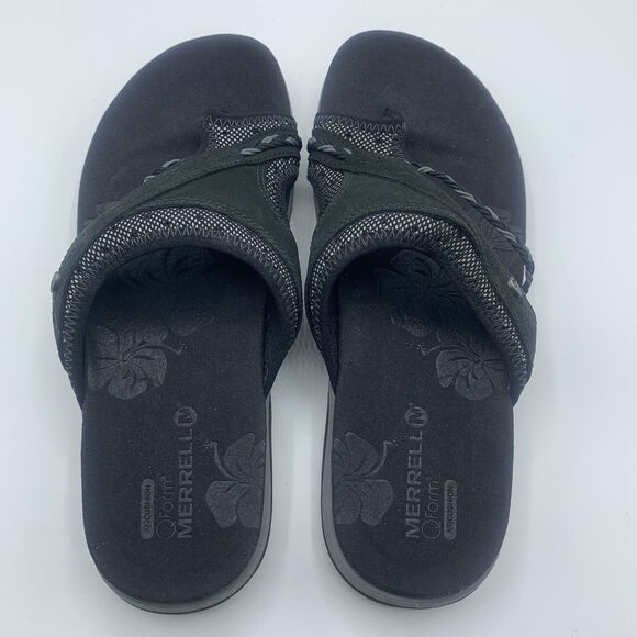 Merrell Womens Hollyleaf Black Leather Toe Loop Slip On Comfort Size 5 - Picture 6 of 8